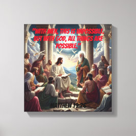 Jesus und die Jünger: Matthew 19:26 Leinwanddruck