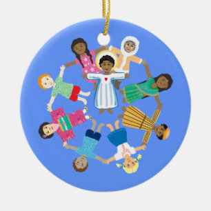 Jesus und die kleinen Kinder Keramikornament