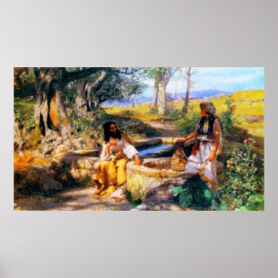 Jesus und die Samariter-Frau an Jakobs Brunnen Poster