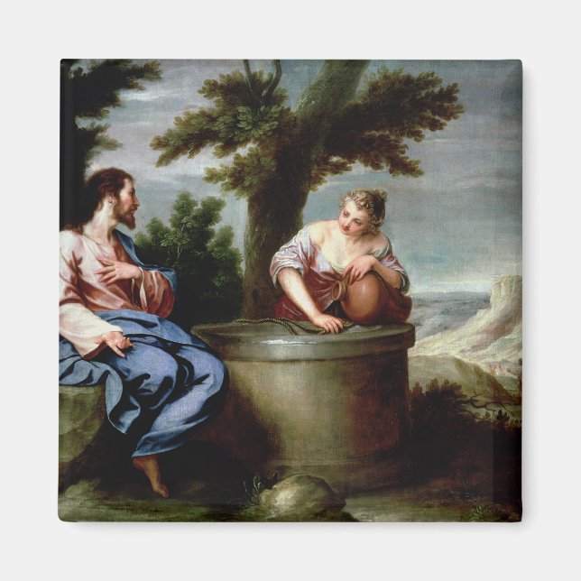 Jesus und die Samariter Frau Magnet (Vorne)
