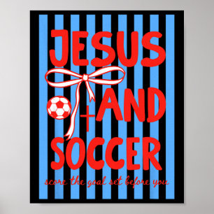 Jesus und Fußball: Erreiche das Ziel, das dir vorg Poster