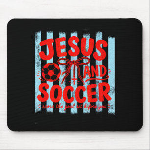 Jesus und Fußball liebende Mutter Glaube religiöse Mousepad