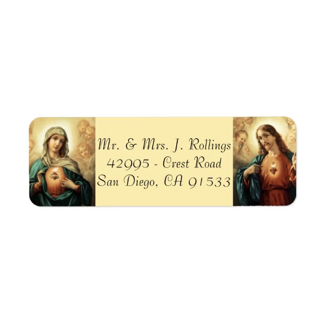 Jesus und gesegnete Jungfrau Mary Rücksendeadresse (Vorne)