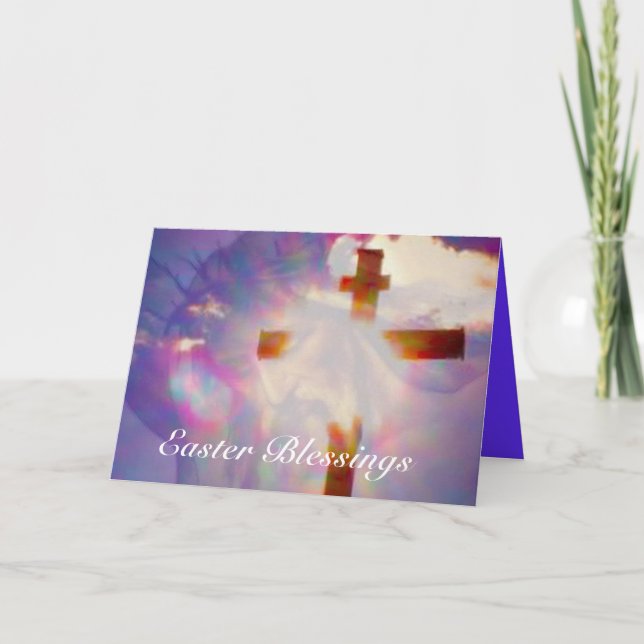 Jesus und glühende Cross Osterkarte Feiertagskarte (Vorderseite)