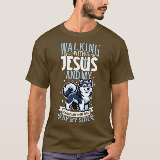 Jesus und Hund Kanadischer Eskimo Hund T-Shirt