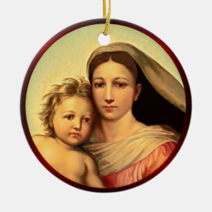 Jesus und Jungfrau Mary, Sixine Madonna ~ Keramik Ornament