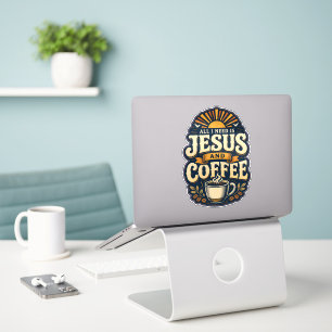 Jesus und Kaffee Christlicher Glaube Kaffeeliebhab Aufkleber