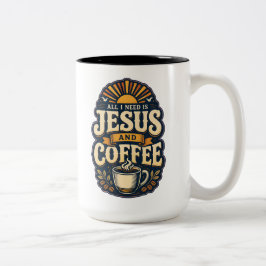 Jesus und Kaffee Christlicher Glaube Kaffeeliebhab Zweifarbige Tasse