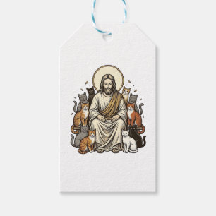 Jesus und Katzen Vintage Geschenkanhänger