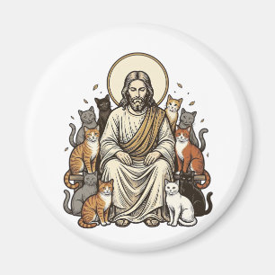Jesus und Katzen Vintage Magnet