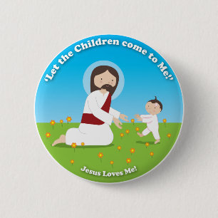 Jesus und Kind Button