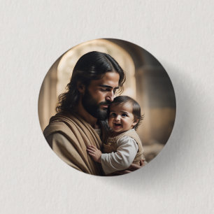 Jesus und Kind Button