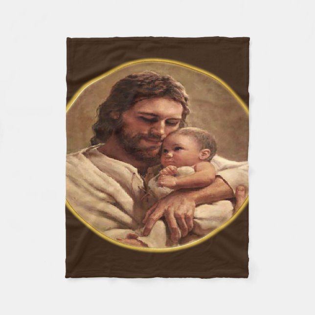 Jesus und Kind Fleecedecke (Vorderseite)