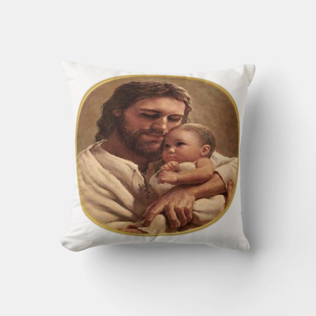 Jesus und Kind Kissen (Vorderseite)