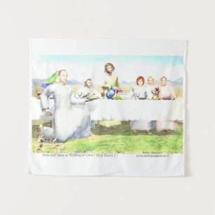 Jesus und Maria bei der Hochzeit zu Kana Wandteppich