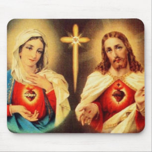 Jesus und Maria heiligen Herz Mousepad