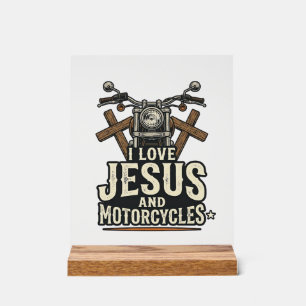 Jesus und Motorräder Vintage christlicher Biker-En Acrylschild