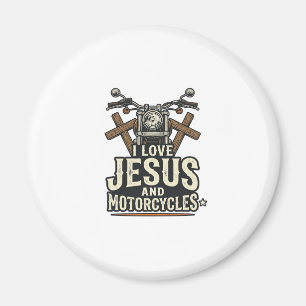 Jesus und Motorräder Vintage christlicher Biker-En Magnet