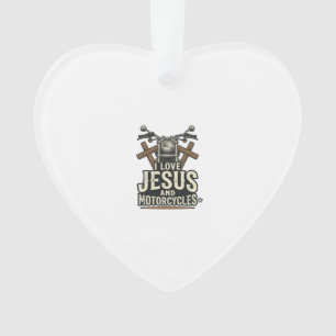 Jesus und Motorräder Vintage christlicher Biker-En Ornament