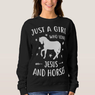 Jesus und Pferde, Pferdegeschenke für Mädchen, Fra Sweatshirt