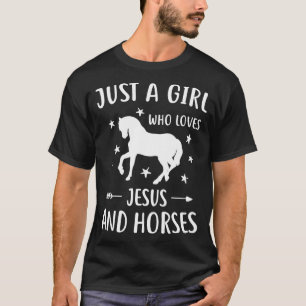 Jesus und Pferde, Pferdegeschenke für Mädchen, Fra T-Shirt