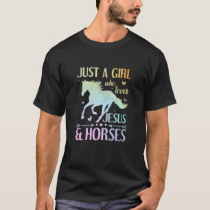 Jesus und Pferde, Pferdegeschenke für Mädchen, Fra T-Shirt