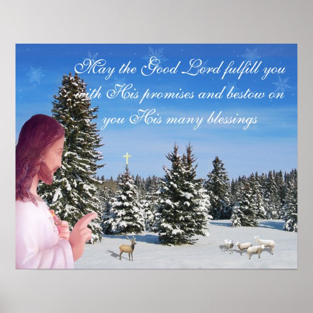 Jesus und Schafe Poster (Vorne)