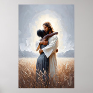 Jesus und schwarze Frau Christus Frau Jesus Gemäld Poster