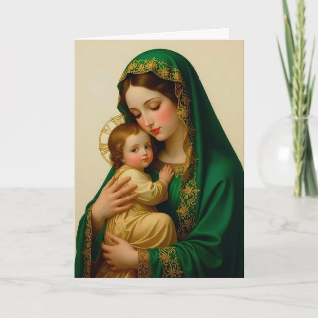 Jesus und seine Mutter geklappte Grußkarte Karte (Vorderseite)