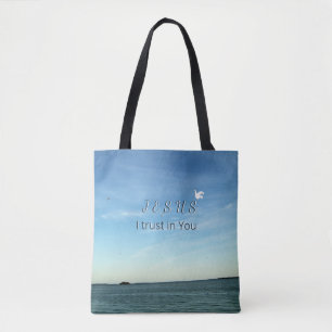 Jesus und Taube Friedlicher Himmel Kunstwerk Tasche