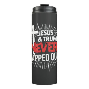 Jesus und Trump haben nie Gestochen Thermosbecher