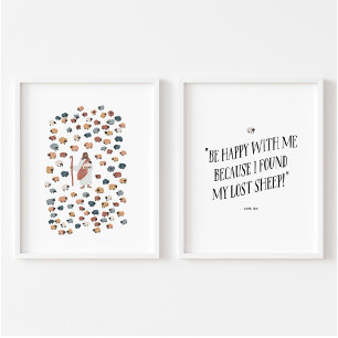 Jesus und verloren Schafe Set 2 Poster