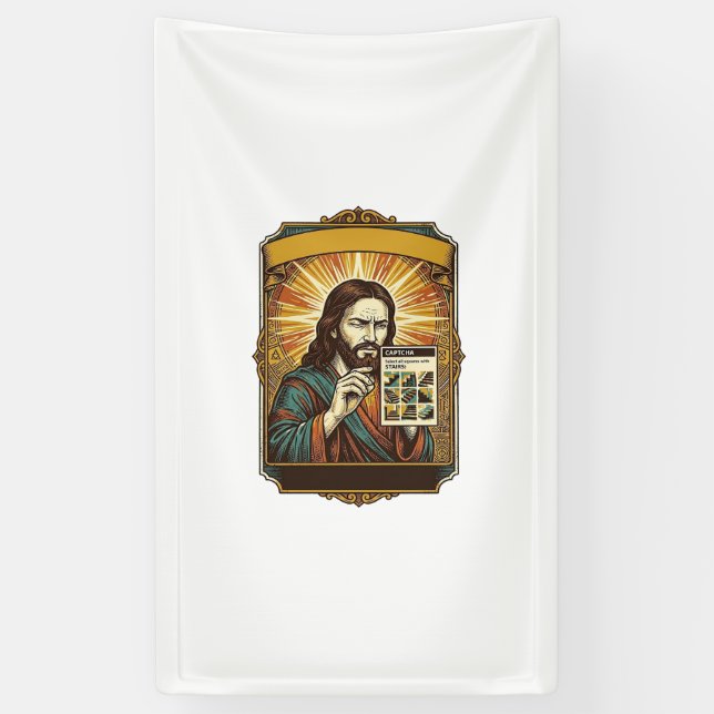 Jesus unscharfe Treppe Captcha-Test Tech-Sicherhei Banner (Vertikal)