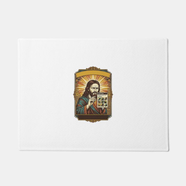 Jesus unscharfe Treppe Captcha-Test Tech-Sicherhei Fußmatte (Vorderseite)