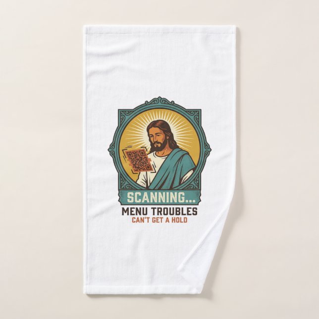 Jesus unscharfer QR-Code wird nicht scannen Menü T Handtuch (Handtuch)