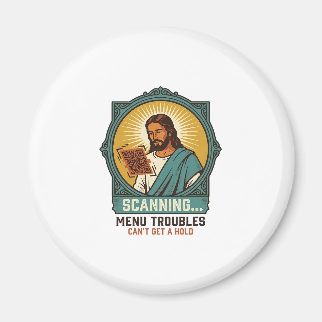 Jesus unscharfer QR-Code wird nicht scannen Menü T Magnet (Vorne)