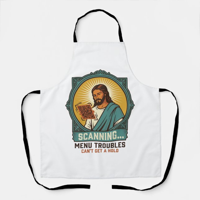 Jesus unscharfer QR-Code wird nicht scannen Menü T Schürze (Vorderseite)