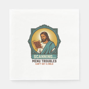 Jesus unscharfer QR-Code wird nicht scannen Menü T Serviette