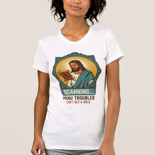 Jesus unscharfer QR-Code wird nicht scannen Menü T T-Shirt (Vorderseite)