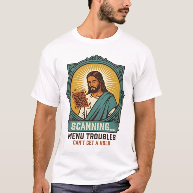 Jesus unscharfer QR-Code wird nicht scannen Menü T T-Shirt (Vorderseite)
