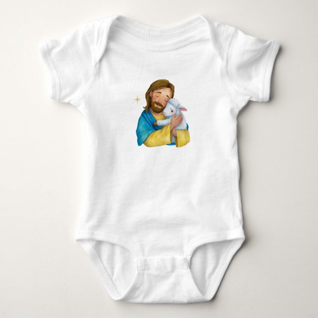 Jesus unser Hirte Baby Strampler (Vorderseite)