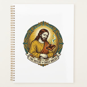Jésus vaincu fumant du pain grillé brûlé petit-déj