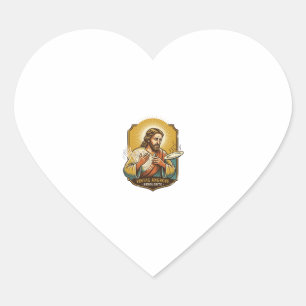 Jesus verbrannte Finger beim Herausnehmen eines Te Herz-Aufkleber