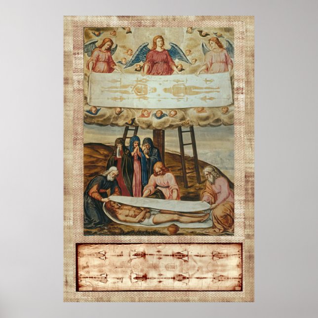 Jesus verkleidet Turin und Abstieg vom Kreuz Poster (Vorne)