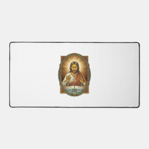 Jesus verlor Kontaktlinse im Badezimmer Waschbecke Schreibtischunterlage