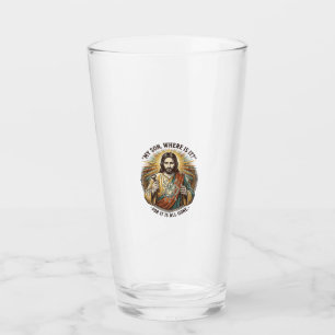 Jésus Verre à Bière Vide Cassé Barman Boisson Humo