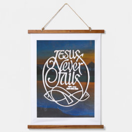 JESUS versage niemals Holztopfer Wandteppich Mit Holzrahmen