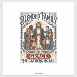 Jesus-Verschmelzungsfamilie Stieffamilie-Shirt Chr Aufkleber