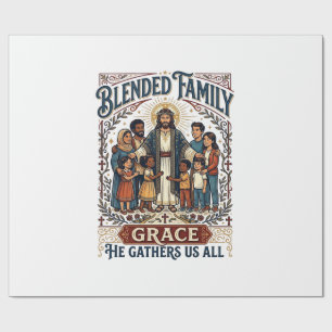 Jesus-Verschmelzungsfamilie-Stieffamilie-Shirt Chr Geschenkpapier