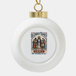 Jesus-Verschmelzungsfamilie-Stieffamilie-Shirt Chr Keramik Kugel-Ornament